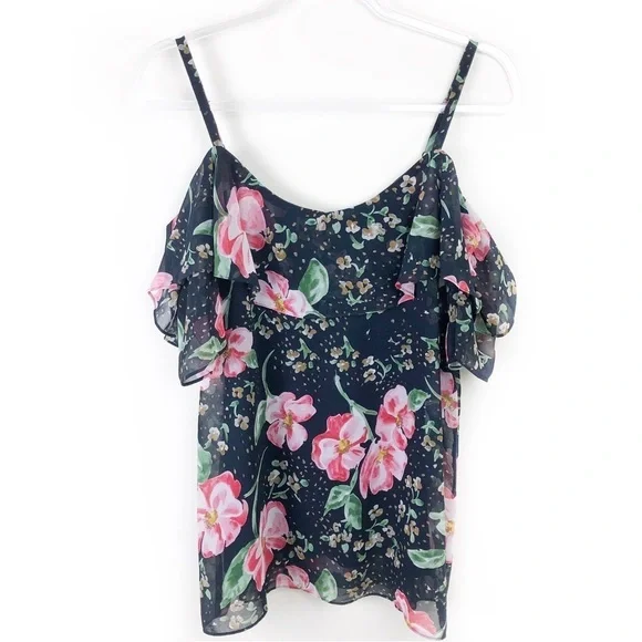 Cabi Floral Cold shoulder top in Fairytale Floral size: M - Picture 2 of 13